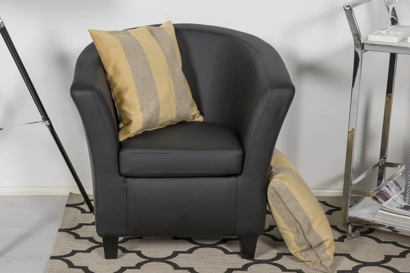 Vegas Klubblenestol PU - Svart - Møbler - Stoler & lenestoler - Lenestoler - Klubblenestol