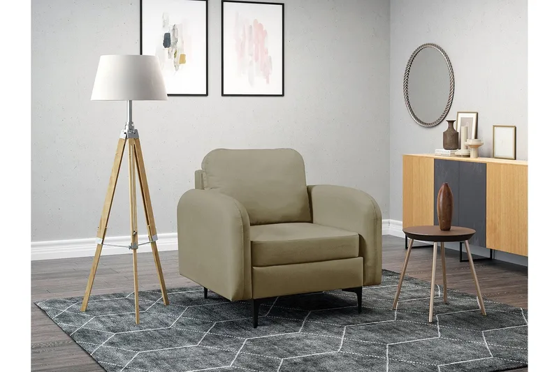 Knocklong Fåtölj Dark Beige/Mocca - Møbler - Stoler & lenestoler - Lenestoler