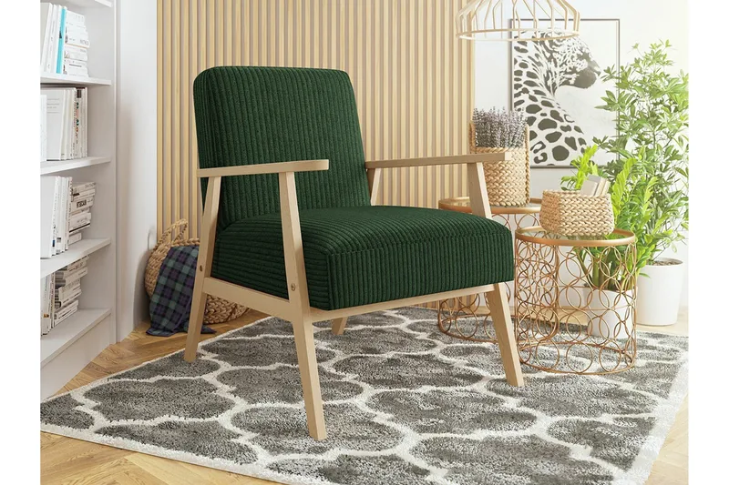 Knocklong Fåtölj Dark green/Brown - Møbler - Stoler & lenestoler - Lenestoler