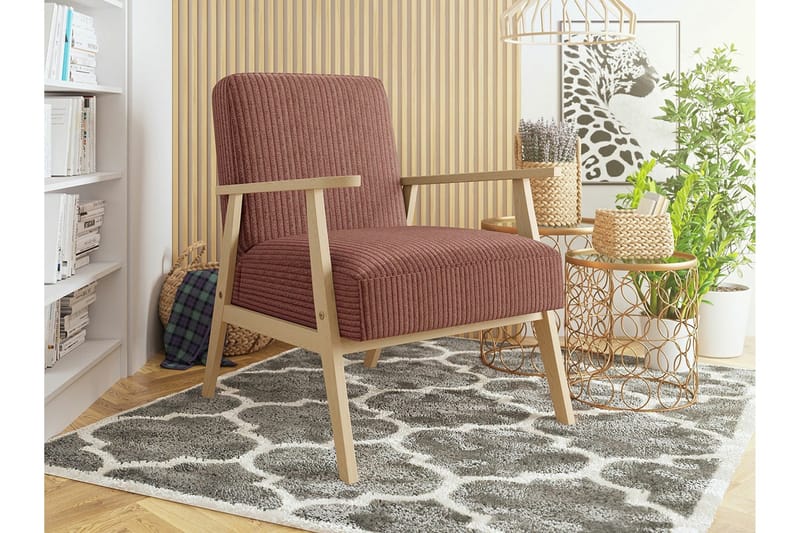 Knocklong Fåtölj Pink/Brown - Møbler - Stoler & lenestoler - Lenestoler