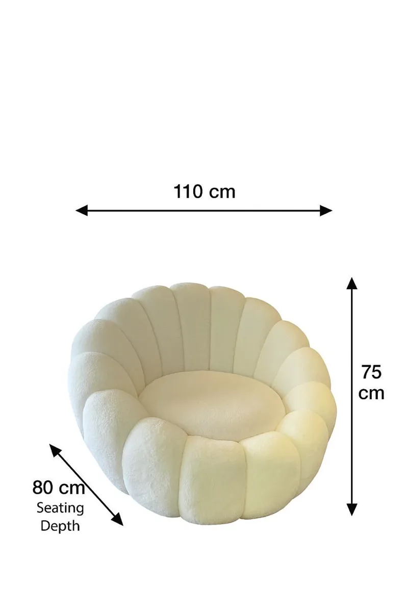 Kovran lenestol plysj - Hvit - Møbler - Stoler & lenestoler - Lenestoler - Ørelappstol