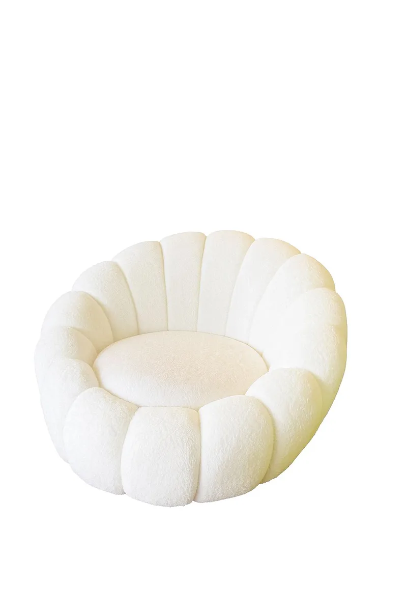 Kovran lenestol plysj - Hvit - Møbler - Stoler & lenestoler - Lenestoler - Ørelappstol