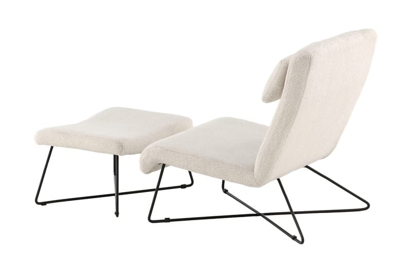 Laconia Lenestol - Hvid - Møbler - Stoler & lenestoler - Lenestoler - Lenestol med fotskammel