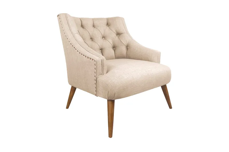 Lamonti Lenestol - Kremhvit/Natur - Møbler - Stoler & lenestoler - Lenestoler