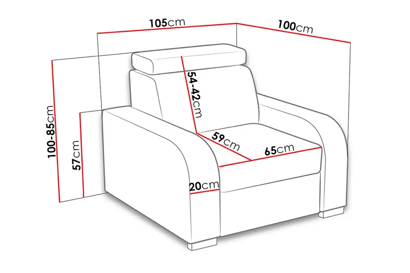 Lavona Lenestol - Grå - Møbler - Stoler & lenestoler - Lenestoler
