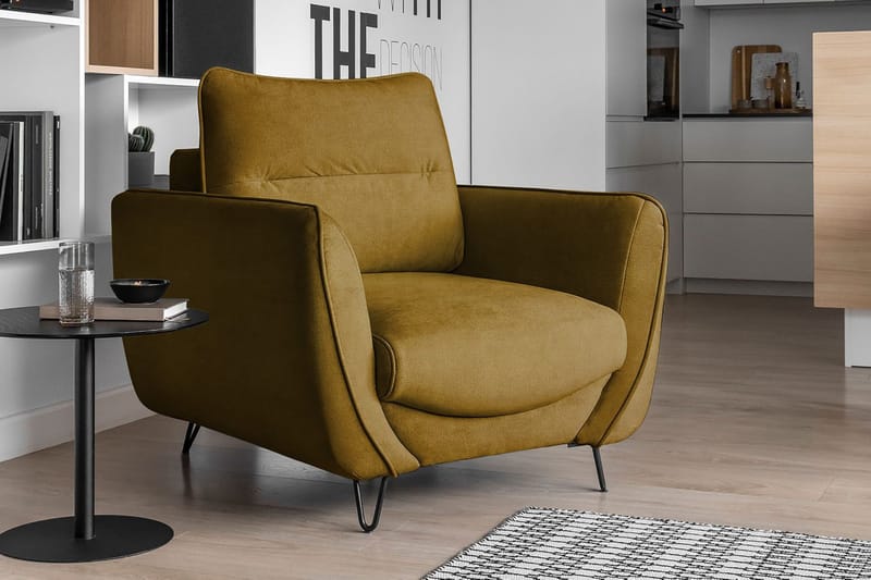 Lence Lenestol - Gul - Møbler - Stoler & lenestoler - Lenestoler