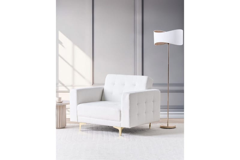 Lenestol Aberdeen - Hvitt, gull, Hvit, gull - Møbler - Stoler & lenestoler - Lenestoler