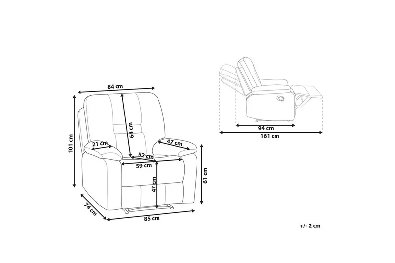 Lenestol Alnor Beige - Beige - Møbler - Stoler & lenestoler - Lenestoler - Recliner & kinostol