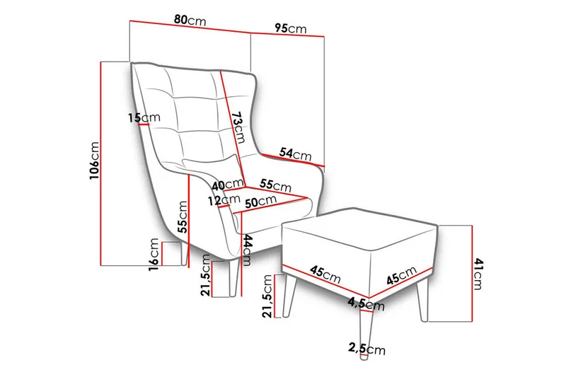 Lenestol - Blå - Møbler - Stoler & lenestoler - Lenestoler