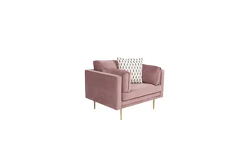 Lenestol Boom Fløyel Rosa - Rosa - Møbler - Stoler & lenestoler - Lenestoler