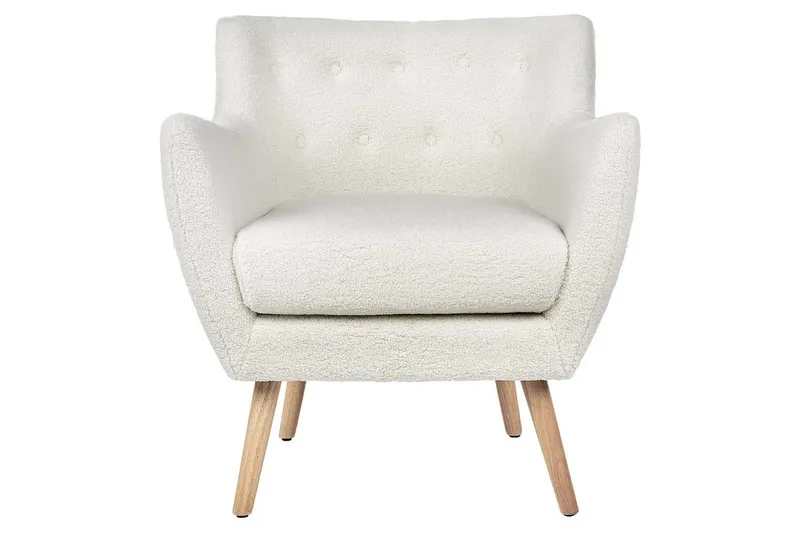 Lenestol Drammen Hvit/lyst tre - Hvit/lyst tre - Møbler - Stoler & lenestoler - Lenestoler - Klubblenestol