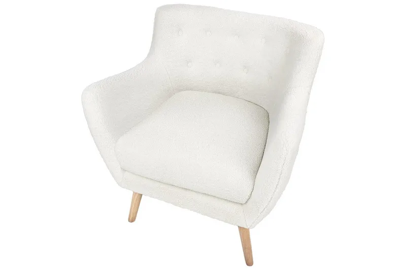 Lenestol Drammen Hvit/lyst tre - Hvit/lyst tre - Møbler - Stoler & lenestoler - Lenestoler - Klubblenestol