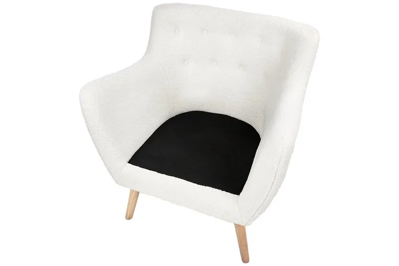 Lenestol Drammen Hvit/lyst tre - Hvit/lyst tre - Møbler - Stoler & lenestoler - Lenestoler - Klubblenestol