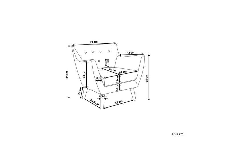 Lenestol Drammen Hvit/lyst tre - Hvit/lyst tre - Møbler - Stoler & lenestoler - Lenestoler - Klubblenestol