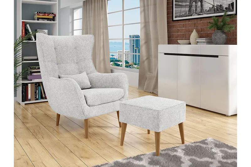 Lenestol - Grå - Møbler - Stoler & lenestoler - Lenestoler