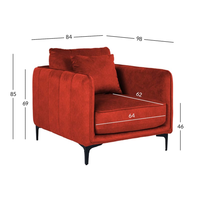 Lenestol HOME4YOU Bianka 100x40xh140 cm, eik - oransje - Møbler - Stoler & lenestoler - Lenestoler - Klubblenestol