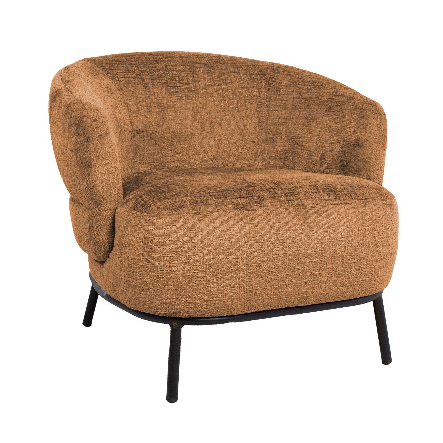 Lenestol HOME4YOU Gemala 150x40xh80 cm, svart - oransje