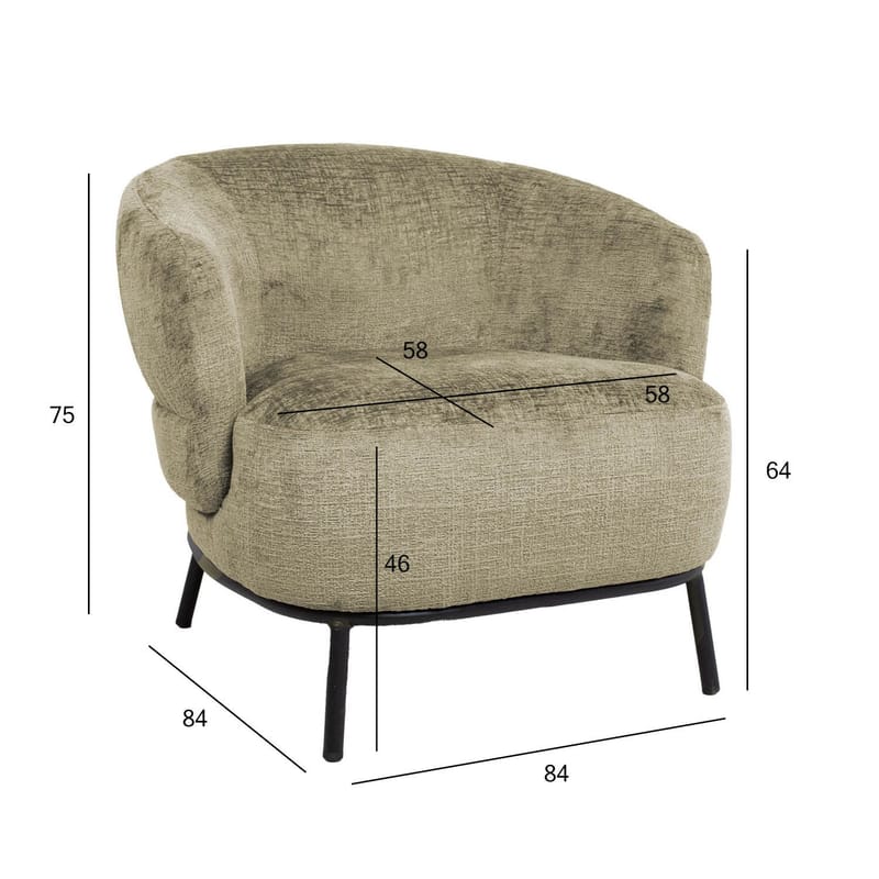 Lenestol HOME4YOU Gemala 75x40xh102 cm, eik - beige - Møbler - Stoler & lenestoler - Lenestoler - Klubblenestol