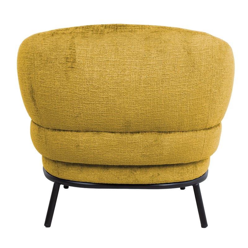 Lenestol HOME4YOU Gemala 80x40xh90 cm, svart - gul - Møbler - Stoler & lenestoler - Lenestoler - Klubblenestol