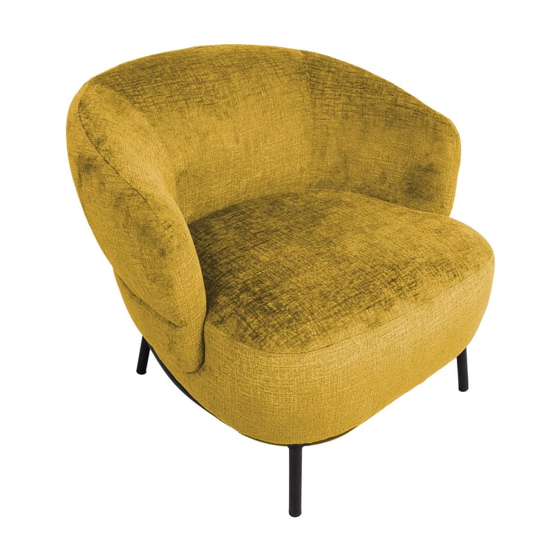 Lenestol HOME4YOU Gemala 80x40xh90 cm, svart - gul - Møbler - Stoler & lenestoler - Lenestoler - Klubblenestol