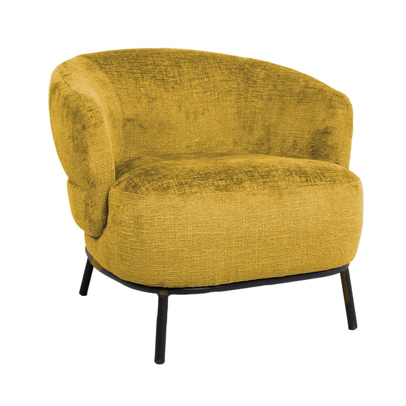 Lenestol HOME4YOU Gemala 80x40xh90 cm, svart - gul - Møbler - Stoler & lenestoler - Lenestoler - Klubblenestol