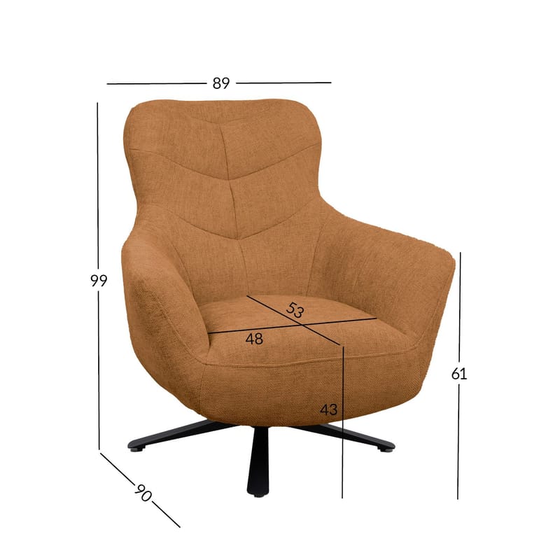 Lenestol HOME4YOU Helga 150x40xh80 cm, melamin eik - karamell - Møbler - Stoler & lenestoler - Lenestoler