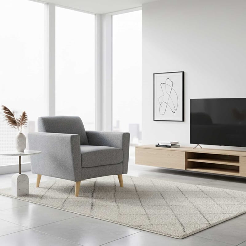 Lenestol HOME4YOU Kaili grå - Grå - Møbler - Stoler & lenestoler - Lenestoler - Klubblenestol