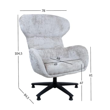 Lenestol HOME4YOU Karolina 100x40xh140 cm, eik - Kremhvit - Møbler - Stoler & lenestoler - Lenestoler - Ørelappstol