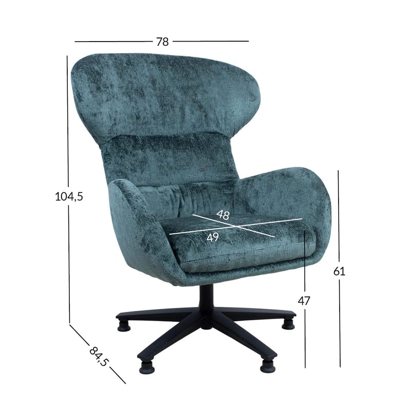 Lenestol HOME4YOU Karolina 106x40xh76 cm, eik - Grønn - Møbler - Stoler & lenestoler - Lenestoler - Ørelappstol