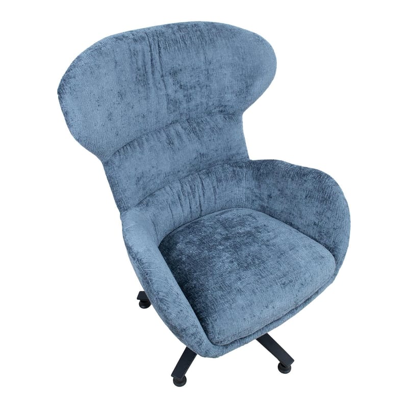 Lenestol HOME4YOU Karolina 80x40xh85 cm, melamin med eikebark - Blå - Møbler - Stoler & lenestoler - Lenestoler - Ørelappstol