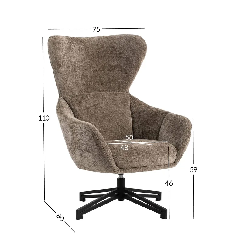 Lenestol HOME4YOU Lionel 158x40xh75 cm, cappuccino - beige - Møbler - Stoler & lenestoler - Lenestoler