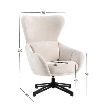 Lenestol HOME4YOU Lionel 158x40xh83 cm, cappuccino - hvit - Møbler - Stoler & lenestoler - Lenestoler