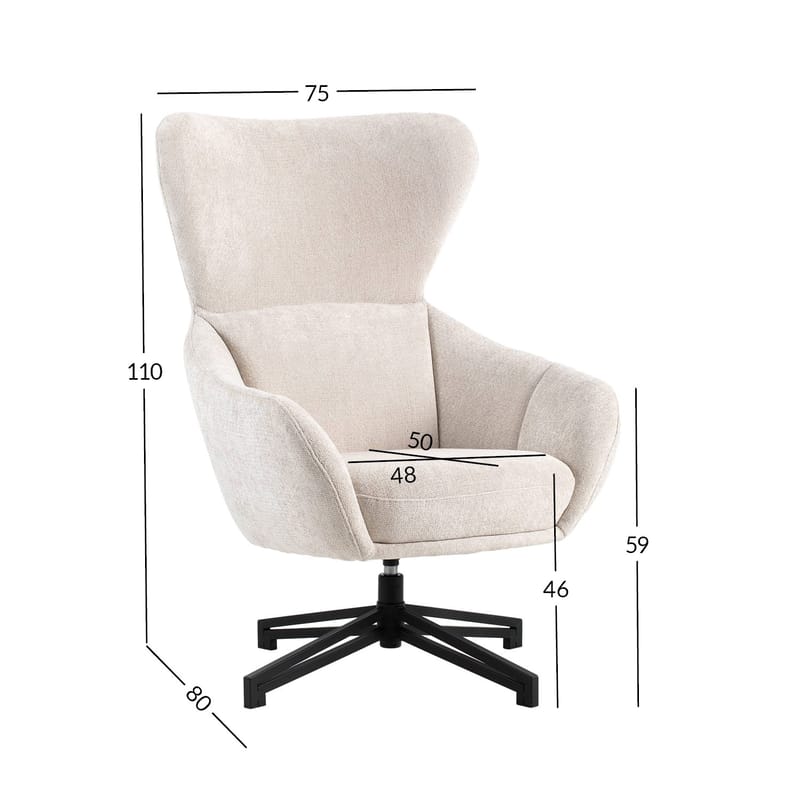 Lenestol HOME4YOU Lionel 158x40xh83 cm, cappuccino - hvit - Møbler - Stoler & lenestoler - Lenestoler