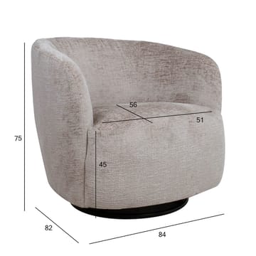 Lenestol HOME4YOU Manuela 150x40xh80 cm, melamin eik - beige - Møbler - Stoler & lenestoler - Lenestoler - Klubblenestol
