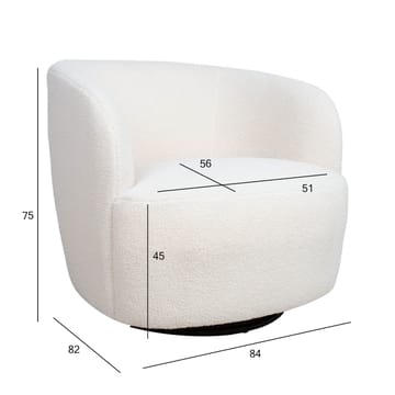 Lenestol HOME4YOU Manuela 150x47,5xh84 cm, furu - hvit - Møbler - Stoler & lenestoler - Lenestoler - Klubblenestol