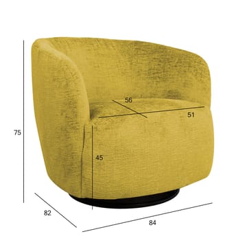 Lenestol HOME4YOU Manuela 160x47,5xh64 cm, furu - gul - Møbler - Stoler & lenestoler - Lenestoler - Klubblenestol