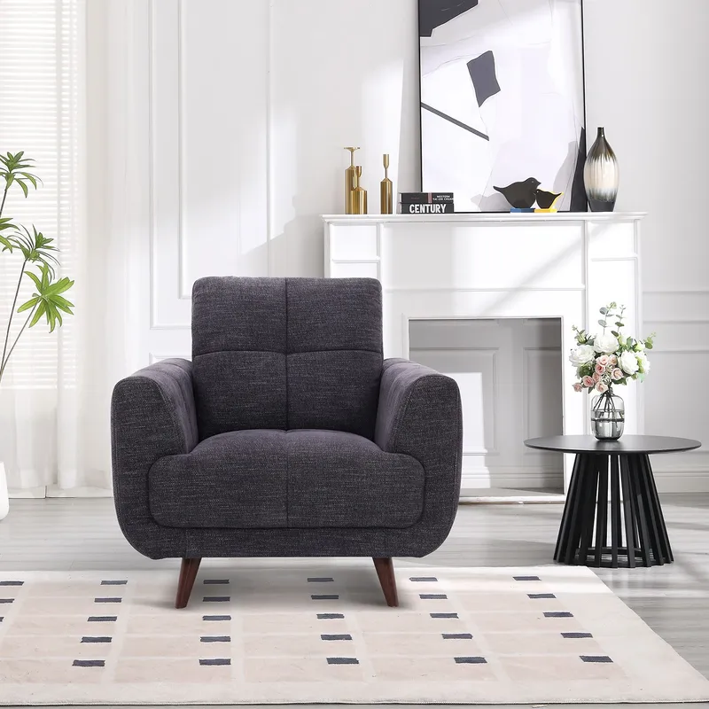 Lenestol HOME4YOU Steve mørk grå - Mørk grå - Møbler - Stoler & lenestoler - Lenestoler - Klubblenestol