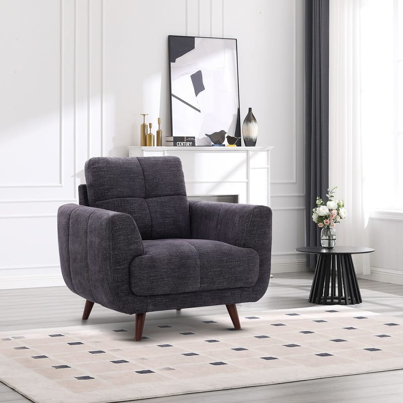 Lenestol HOME4YOU Steve mørk grå - Mørk grå - Møbler - Stoler & lenestoler - Lenestoler - Klubblenestol