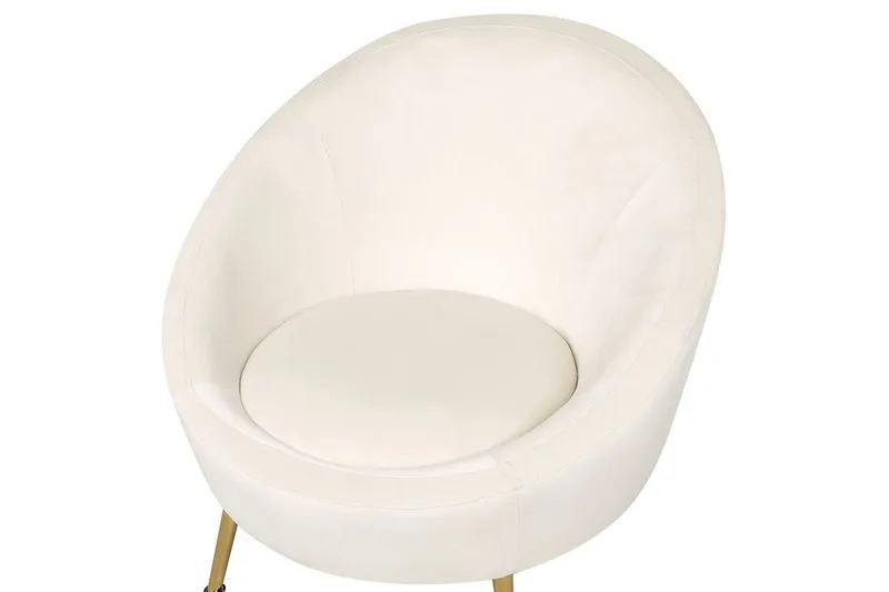 Lenestol Langa - Hvitt, gull - Møbler - Stoler & lenestoler - Lenestoler - Klubblenestol