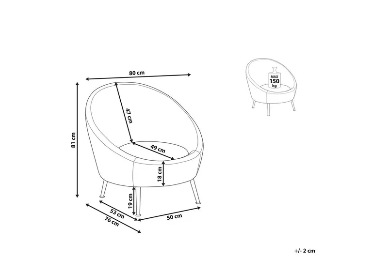 Lenestol Langa - Hvitt, gull - Møbler - Stoler & lenestoler - Lenestoler - Klubblenestol