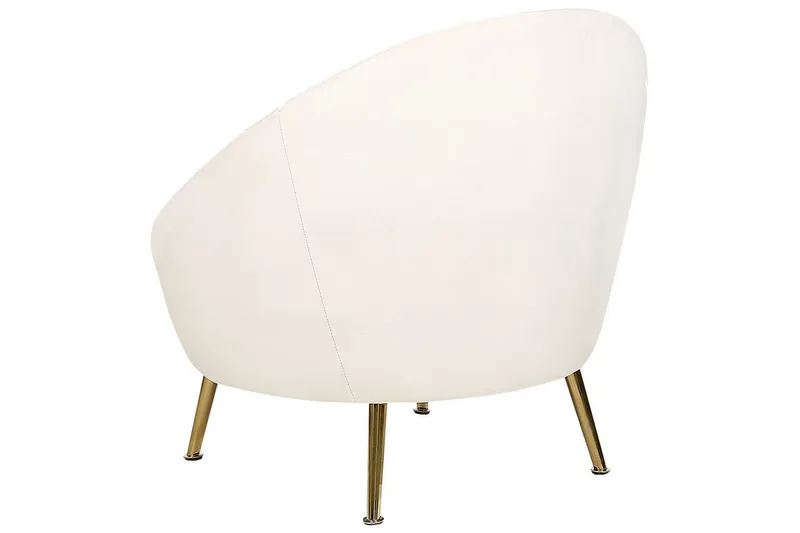 Lenestol Langa - Hvitt, gull - Møbler - Stoler & lenestoler - Lenestoler - Klubblenestol