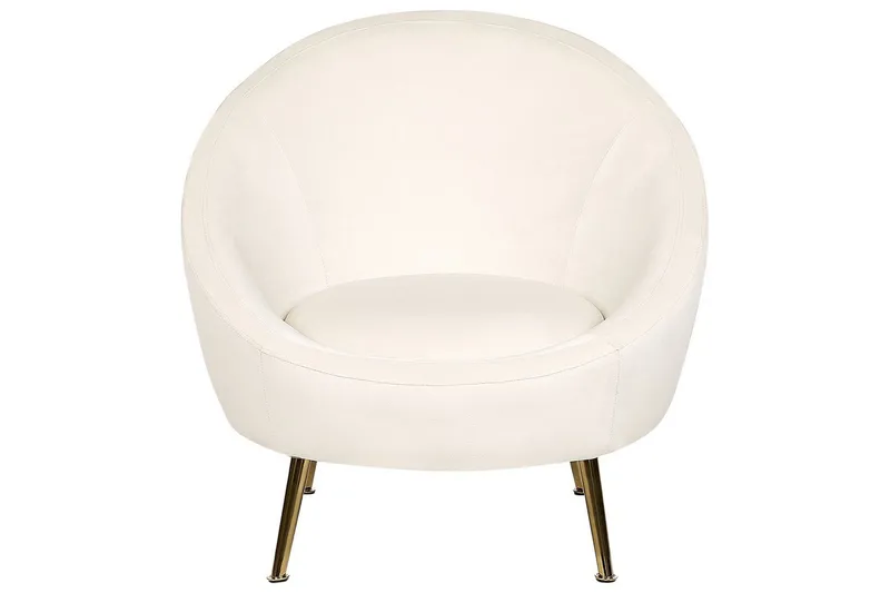 Lenestol Langa - Hvitt, gull - Møbler - Stoler & lenestoler - Lenestoler - Klubblenestol