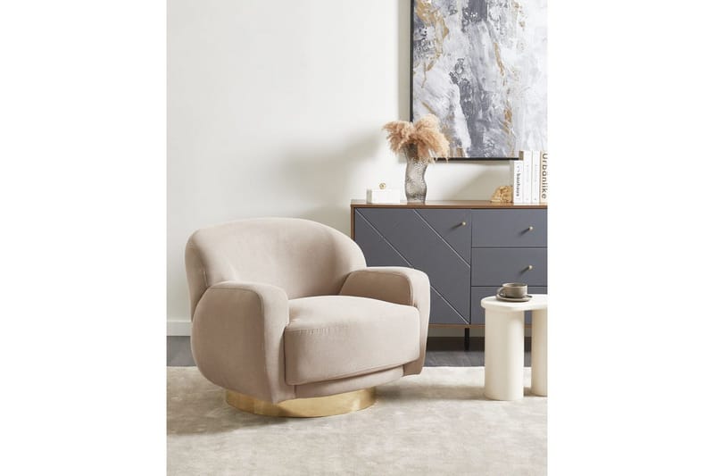 Lenestol Lejre Taupe/gull - Taupe/gull - Møbler - Stoler & lenestoler - Lenestoler - Klubblenestol