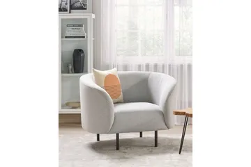 Lenestol Loen - Hvit, Svart/Polyester - Møbler - Stoler & lenestoler - Lenestoler - Klubblenestol