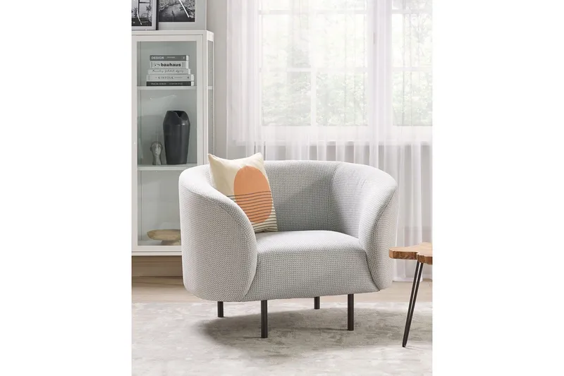 Lenestol Loen - Hvit, Svart/Polyester - Møbler - Stoler & lenestoler - Lenestoler - Klubblenestol
