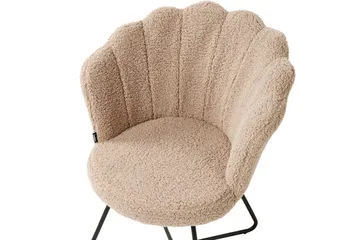 Lenestol Lovelock - Beige, svart/Bouclé - Møbler - Stoler & lenestoler - Lenestoler - Lenestoler uten armlene