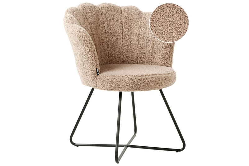 Lenestol Lovelock - Beige, svart/Bouclé - Møbler - Stoler & lenestoler - Lenestoler - Lenestoler uten armlene