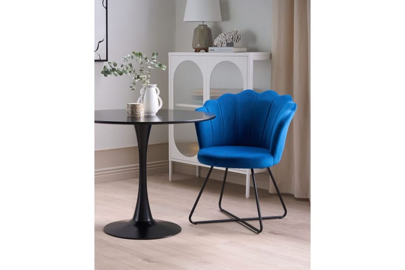Lenestol Lovelock - Blå, Svart/Fløyel - Møbler - Stoler & lenestoler - Lenestoler - Lenestoler uten armlene