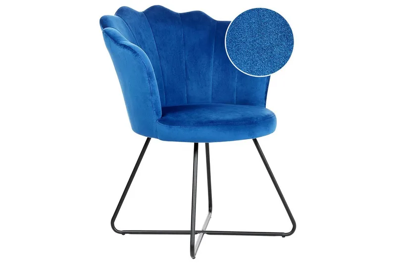 Lenestol Lovelock - Blå, Svart/Fløyel - Møbler - Stoler & lenestoler - Lenestoler - Lenestoler uten armlene