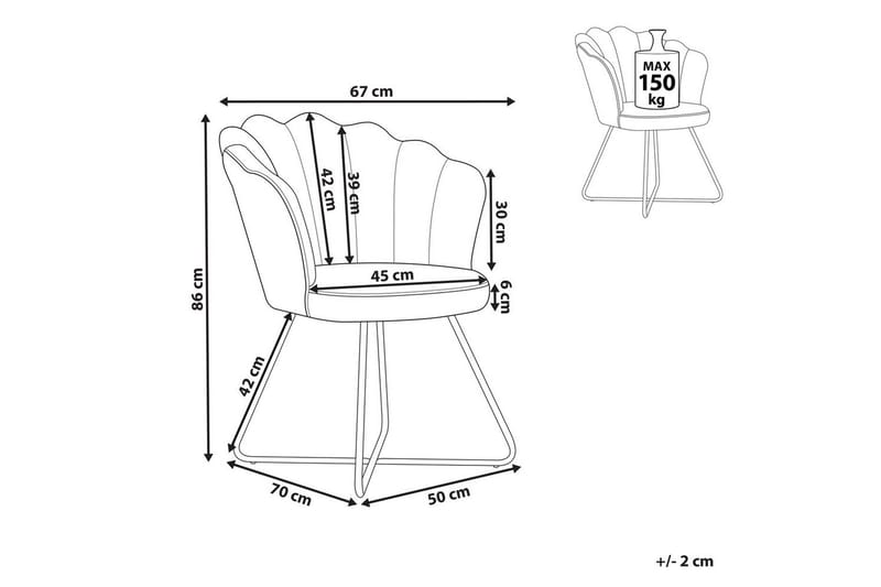 Lenestol Lovelock - Grå, svart/Fløyel - Møbler - Stoler & lenestoler - Lenestoler - Lenestoler uten armlene